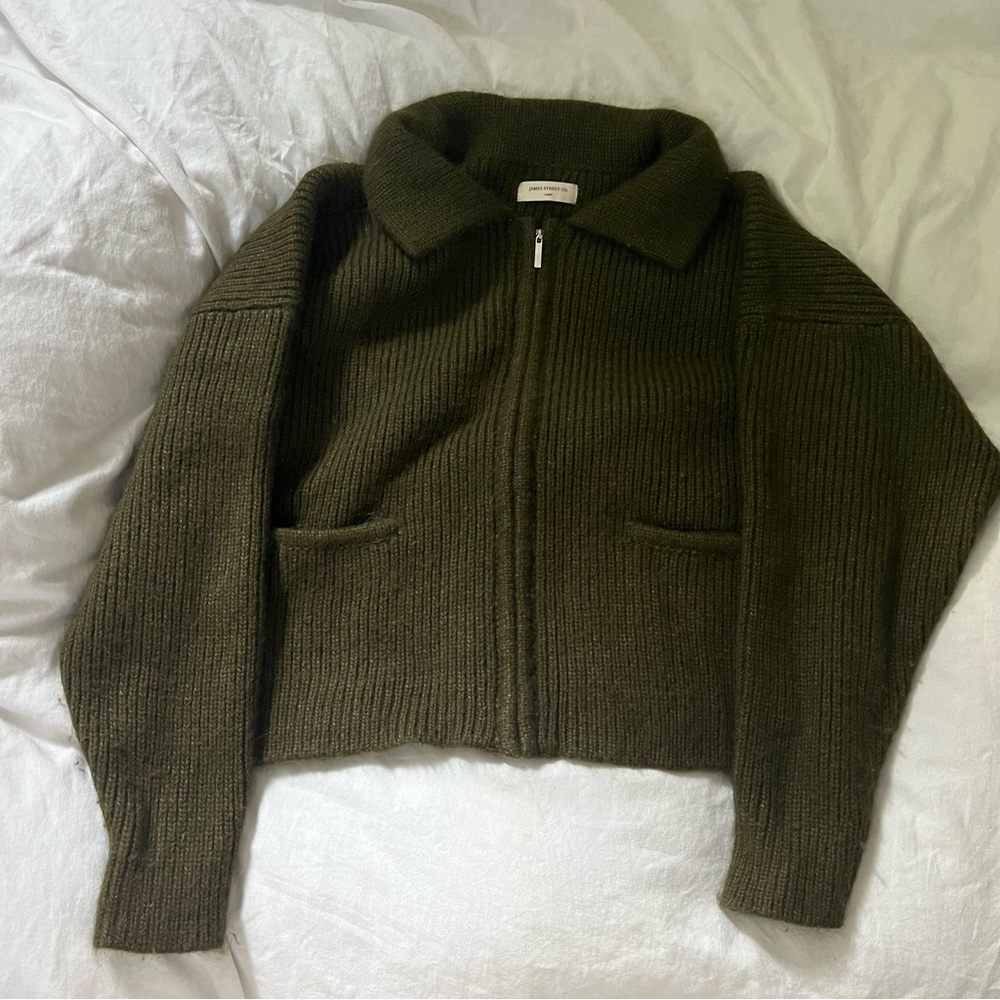james st co reid zip cardigan
